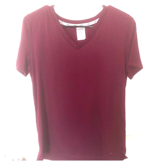 Women’s VS PINK Burgundy Tee - Picture 3 of 3
